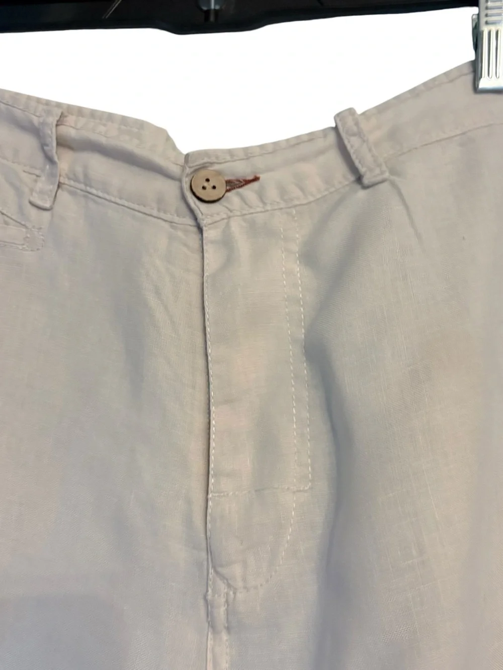 Tommy Bahama Cream Men's Casual Relax Fit Flat Front 100% Linen Shorts sz 36